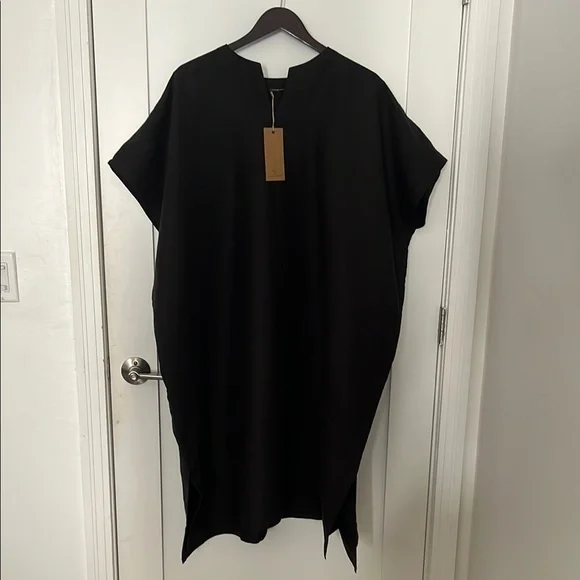 Turn Black brand Black Linen Juno Kaftan Midi Dress - Picture 1 of 10